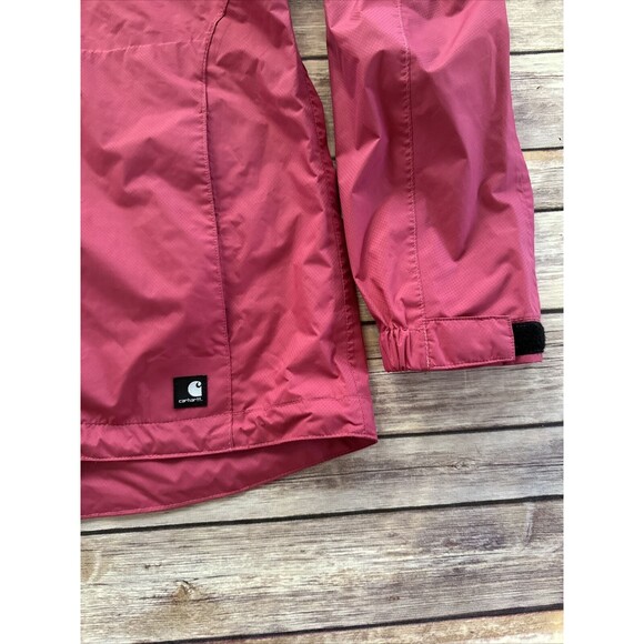 Carhartt Lightweight Nylon Rain Jacket Pink Mauve Women's XS Full Zip Hood - Picture 2 of 9